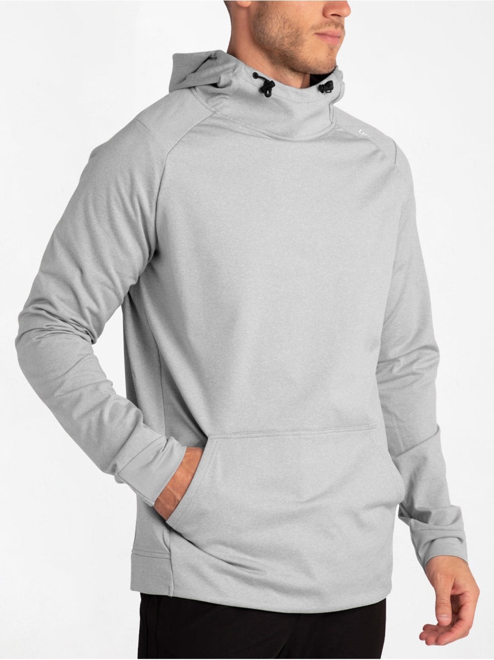 UNRL Men’s Crossover Hoodie II in Heather Gray Size Medium